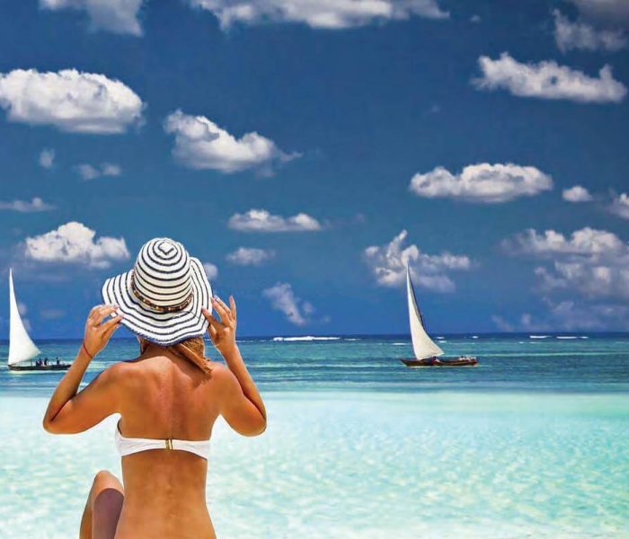 Swimming and unwinding on the beach